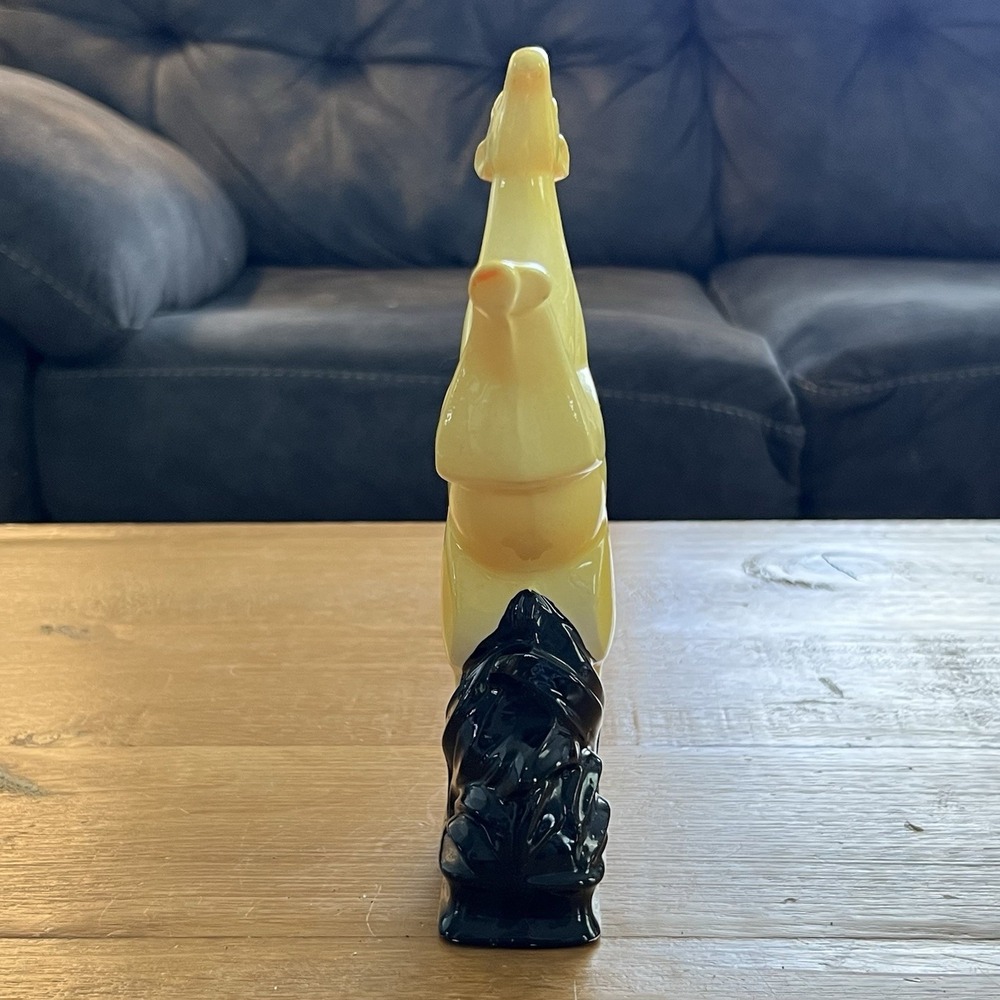 Vintage Norleans Japan Rearing Deer Stag Figurine Yellow Black MCM Atomic Decor - Picture 3 of 11